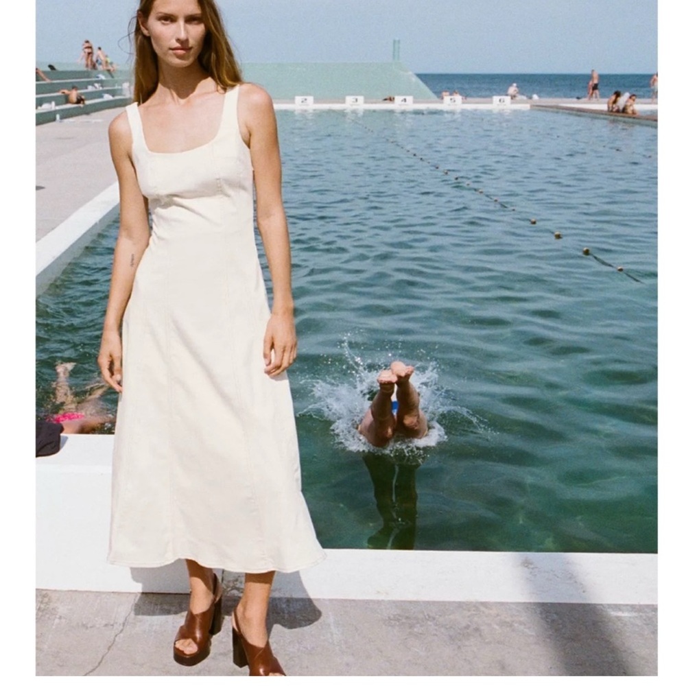 ZARA Cream Midi Dress